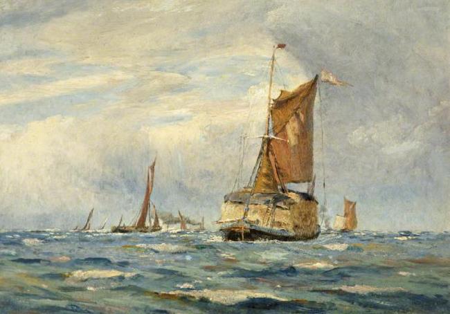 William Lionel Wyllie A Breezy Day on the Medway, Kent oil painting image